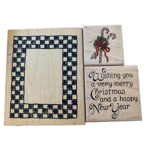 Rubber Stamps Christmas Collection Candy Cane Merry Wishes